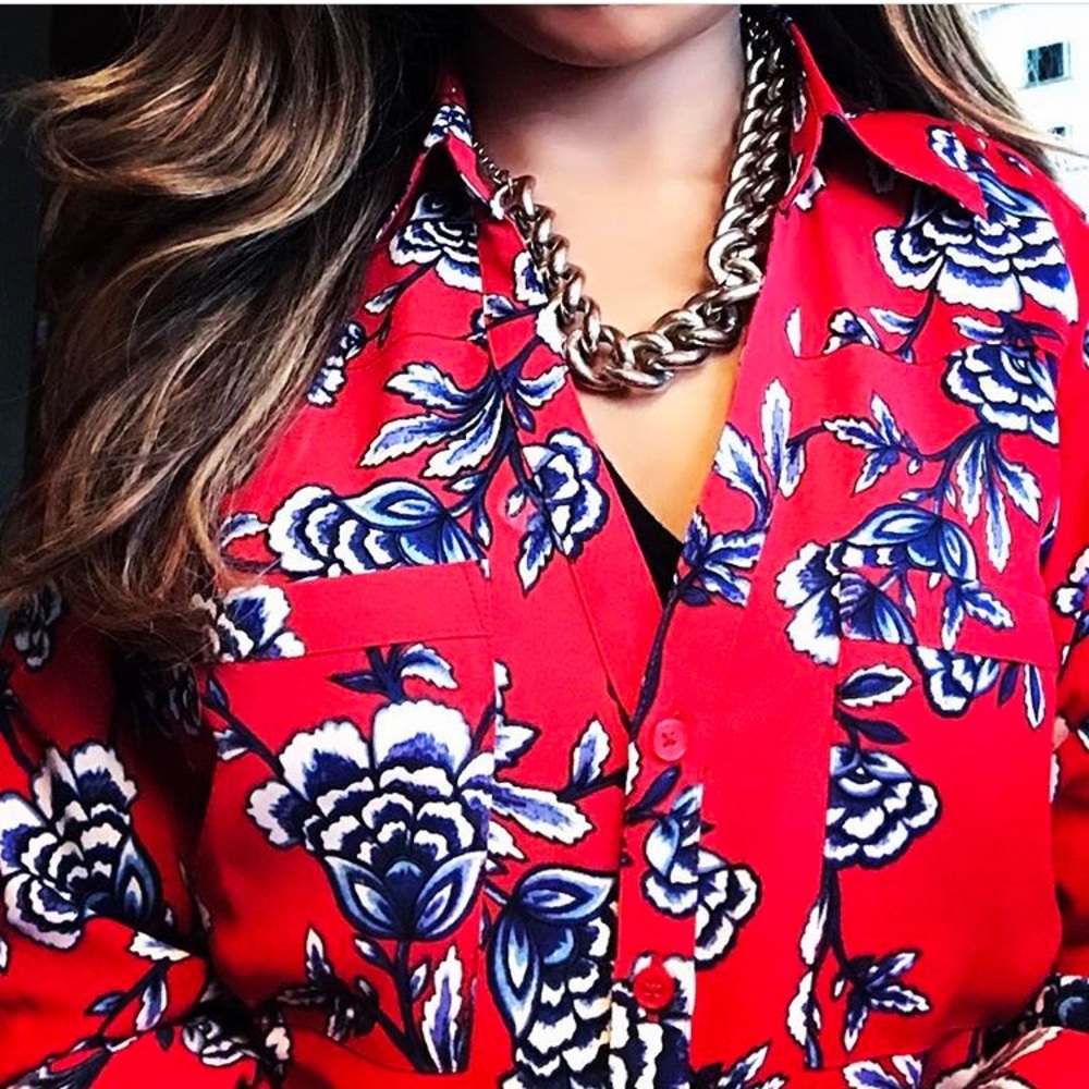 Long Sleeve Floral Blouse